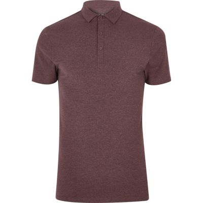 Purple muscle fit polo shirt